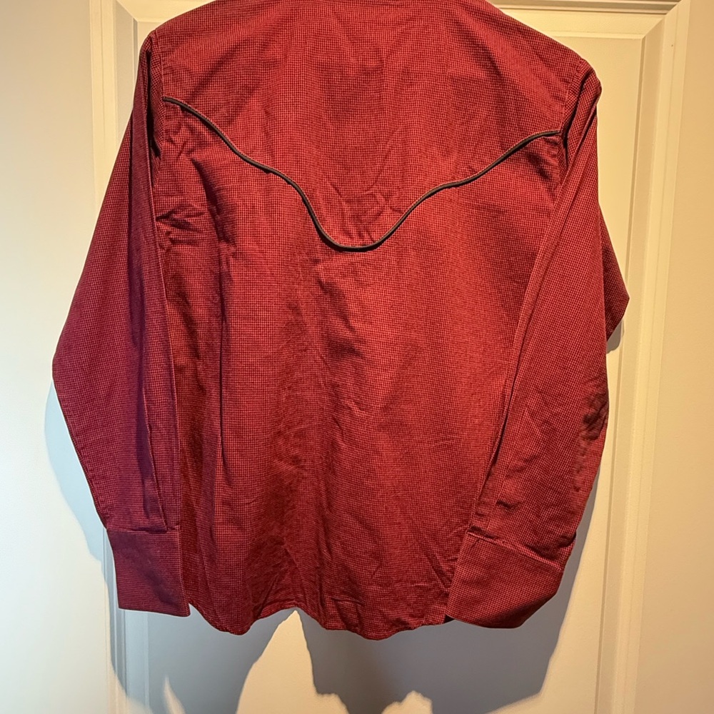 Rough Rider Red Western Style Button-Up Shirt Rodeo - Picture 3 of 10